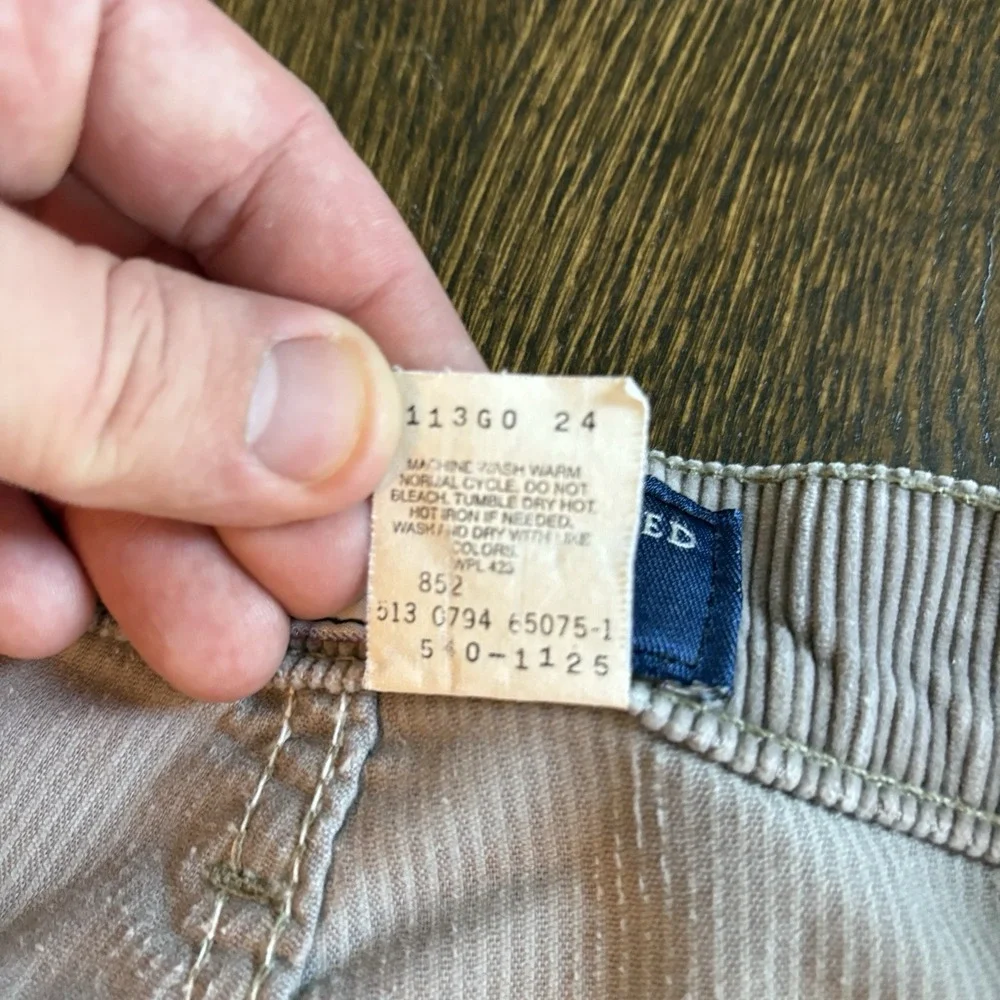 Vtg 90s Levis 540 Orange Tab Corduroy Pants Mens 36x32 Relaxed Fit Beige USA